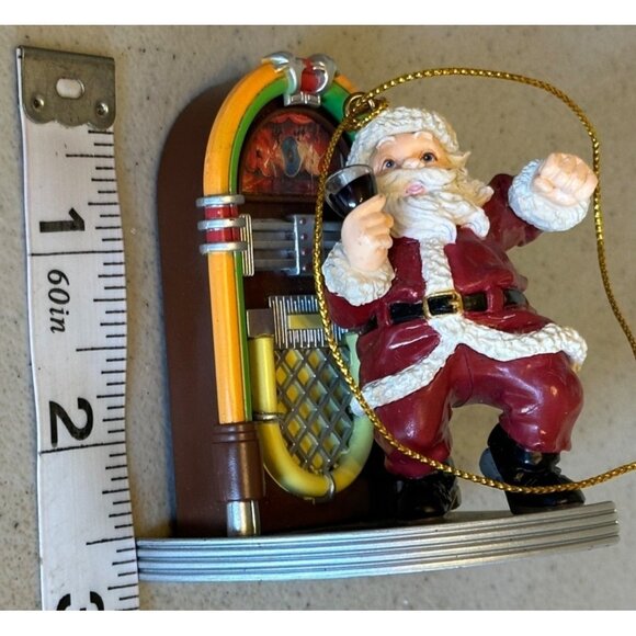 Santa Claus w/Juke Box Plastic Christmas Tree Ornament Multicolored - Picture 7 of 11